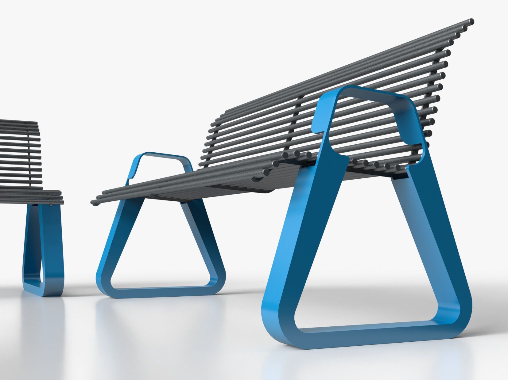 Оцинкованная стальная скамья со спинкой Viscio Urban Design GINGER ARCH-00123550 - Вид №3