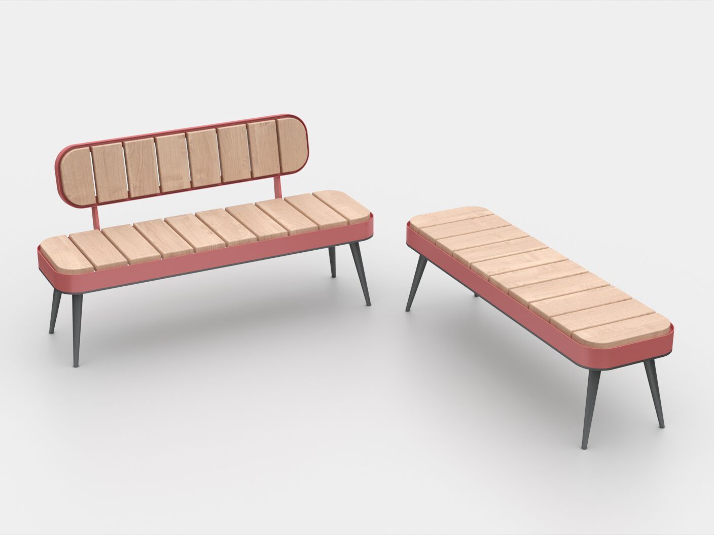 Стальная и деревянная скамья со спинкой Viscio Urban Design ретро ARCH-00066122 - Вид №3