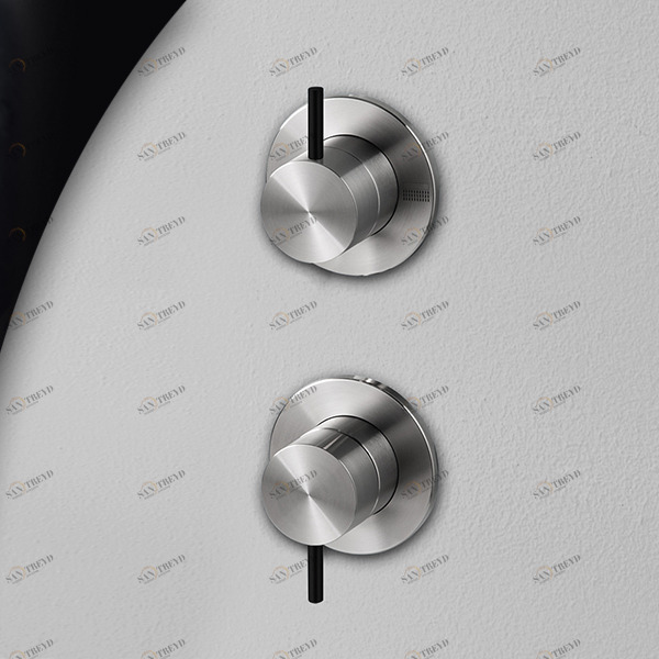 Смеситель для душа матовая сталь с черной ручкой Toki Radomonte TKI9SCIL22