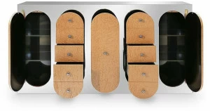 Essential Home Прямоугольная консоль из нержавеющей стали с ящиками