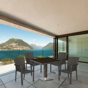 Мебель садовая коричневая, стулья и стол на 4 персоны "Timol" AFINA  241074 Коричневый