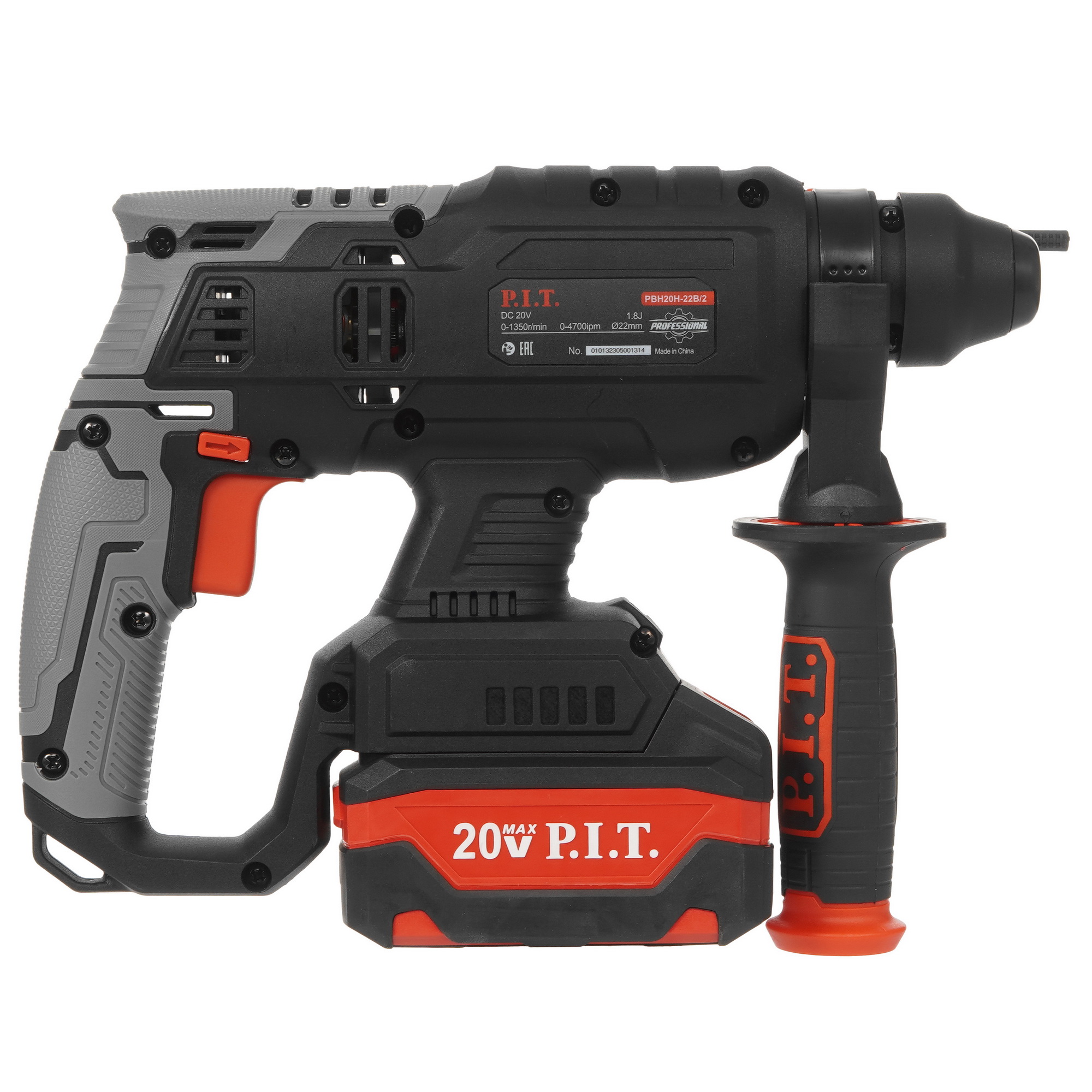 Перфоратор P.I.T. PBH20H-22B/2 OnePower 20V 9086984 PIT STDN-0032362 - Вид №2