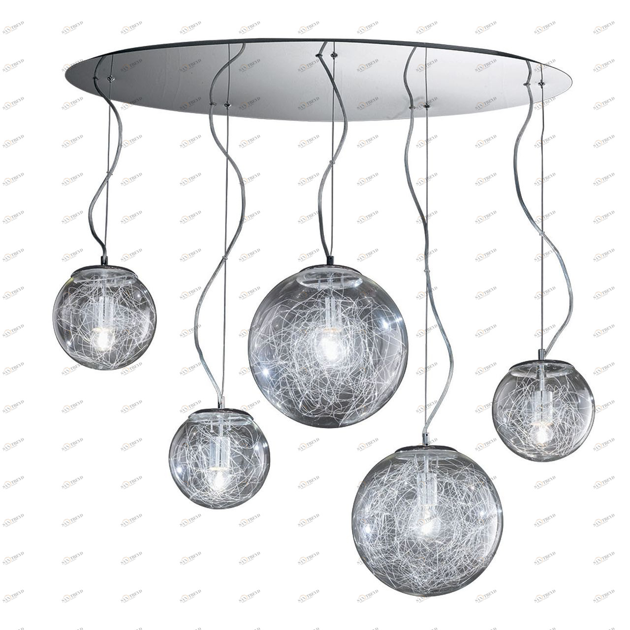 Подвесная люстра Ideal Lux Mapa Max SP5 IDEAL LUX ДИЗАЙНЕРСКИЕ, MAPA MAX, ШАР 057382 Хром 