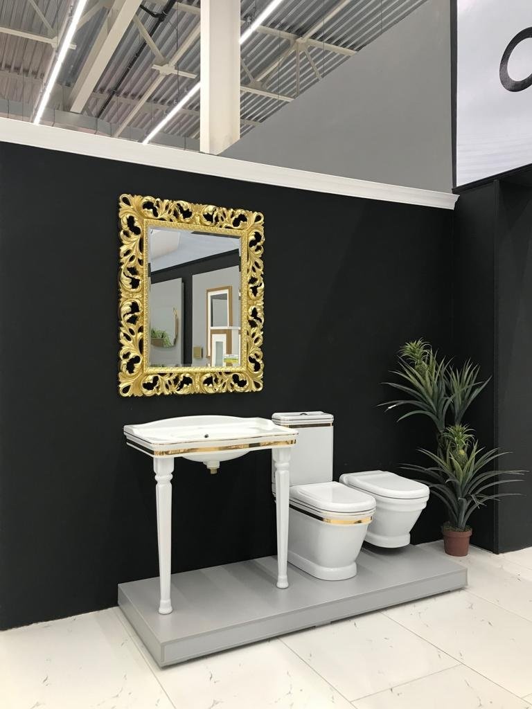 AN360-11CB00E-AD00 ANTIK Унитаз напольный ДЕКОР ЗОЛОТО Creavit Antik  - Вид №3