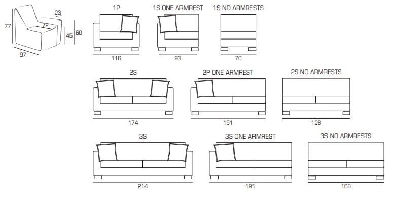 Диван-кровать из ткани Domingo Salotti Kooi ARCH-00031217 - Вид №2