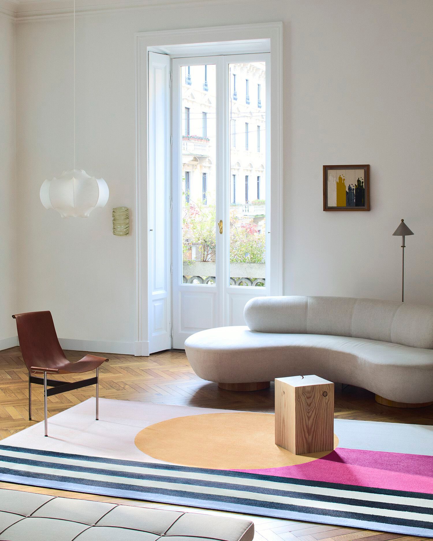 Ковер ручной работы с геометрическим рисунком Besana Moquette ECLIPSE ARCH-00016869 - Вид №1