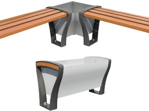 Металлический прямоугольный низкий плантатор