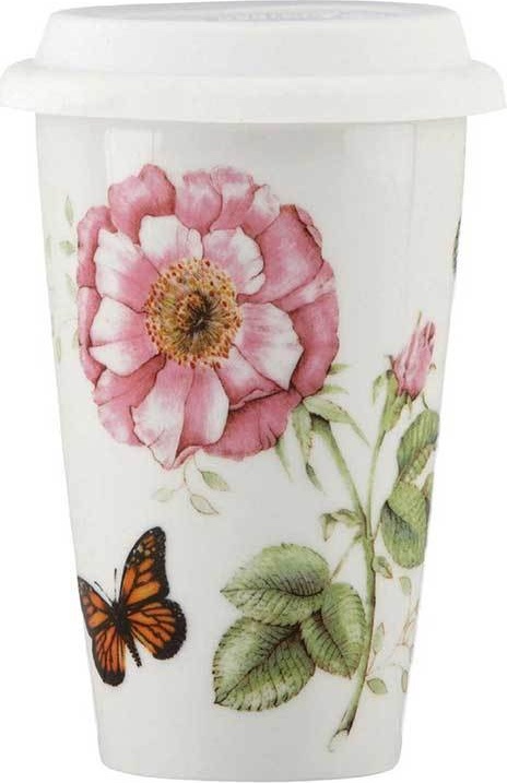 10551325 Lenox Термокружка с крышкой Lenox "Бабочки на лугу" 360мл Фарфор 