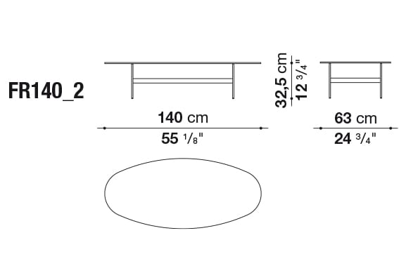Низкий овальный журнальный столик из керамогранита B&B Italia FORMICHE ARCH-00056048 - Вид №2