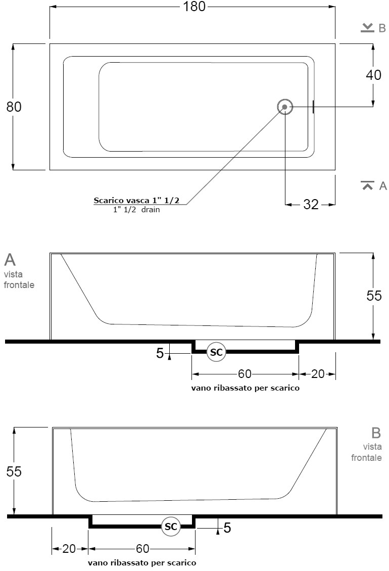 Gruppo Treesse Прямоугольная ванна из массивной поверхности Vasche rettangolari sun-id-1374648 - Вид №4