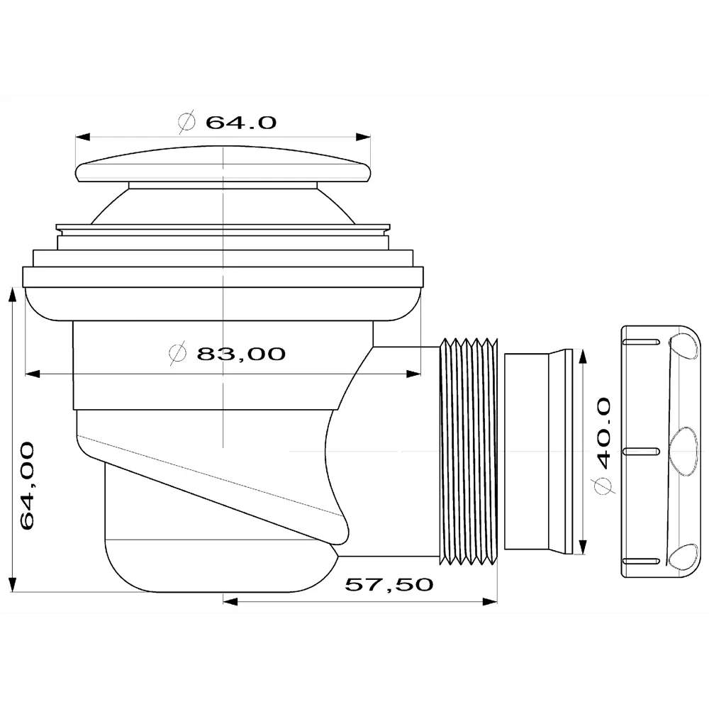 Автоматический сифон VIDAGE для душевого поддона с системой click-clack 13864916 STLM-0810913 - Вид №4