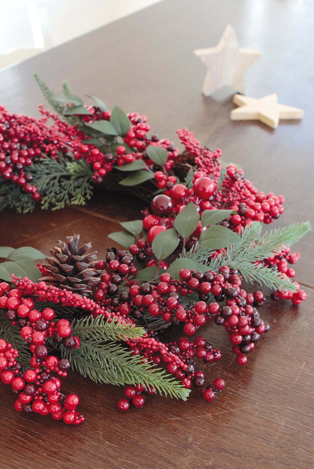 2005 444 a3 Венок из искусственных ягод, Ø 50 см, красный H-andreas  - Вид №8