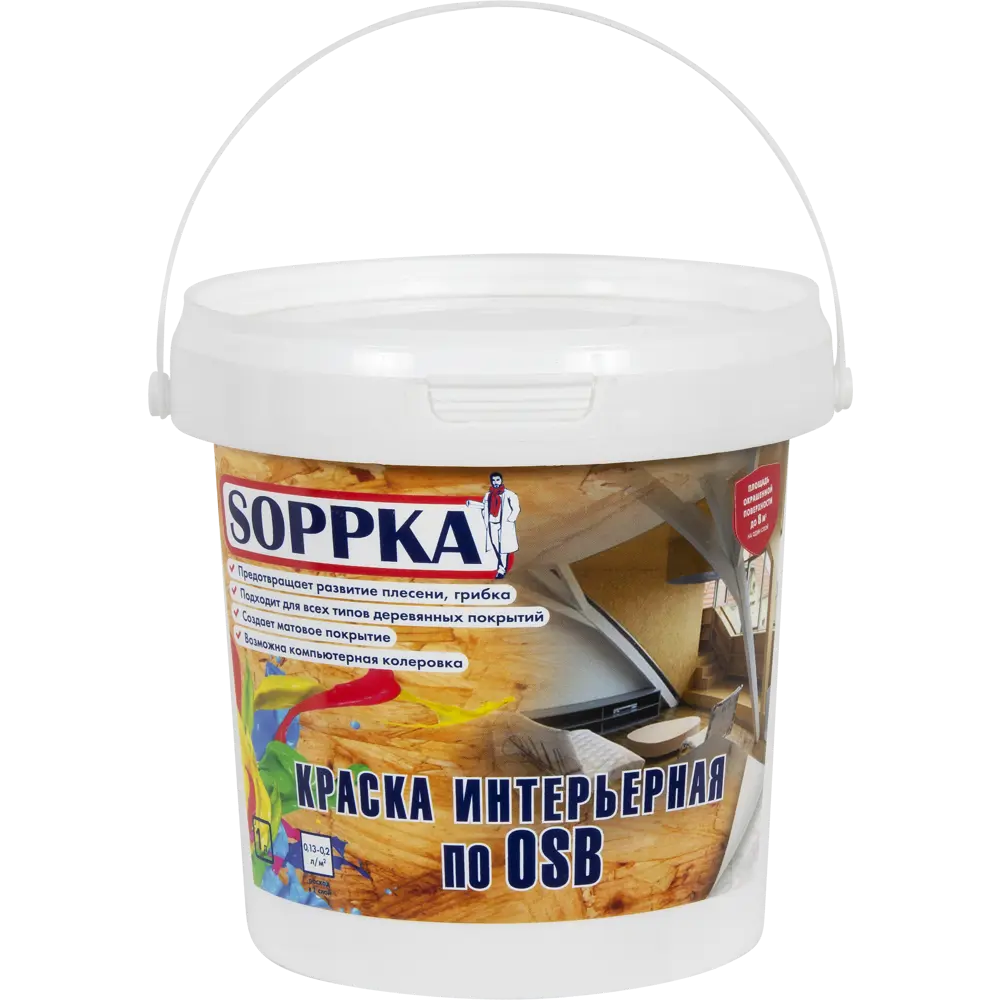 Краска интерьерная Soppka OSB, 1 л 82021904 STLM-2117078 