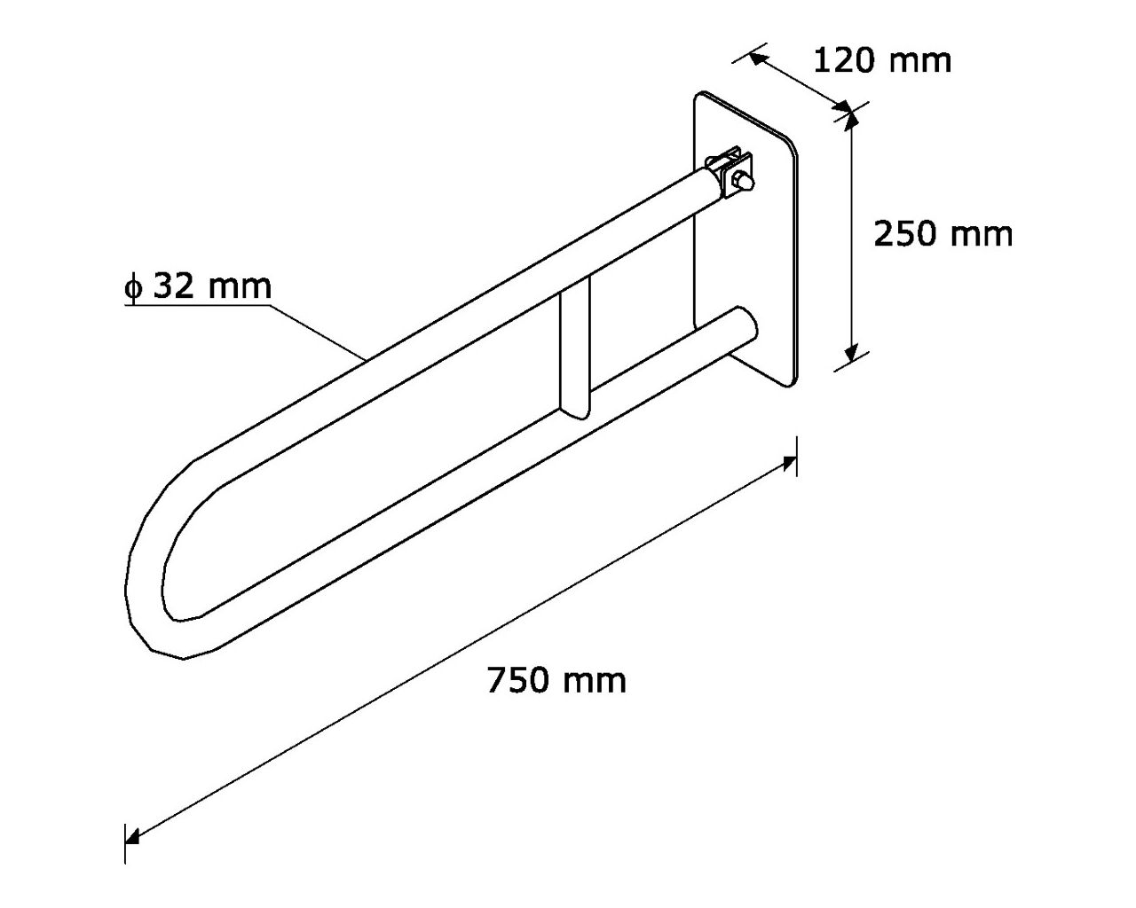 TPC12 ИЗОГНУТЫЙ ПОРУЧНИК 750 ММ Merida  - Вид №1