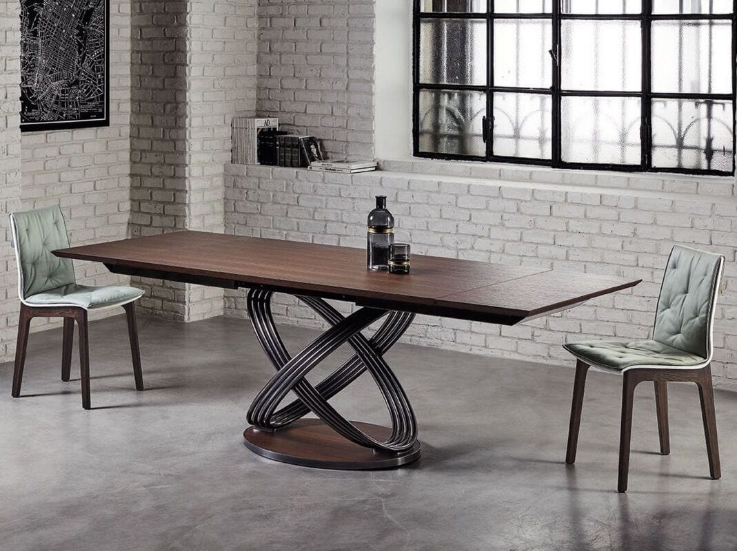 Овальный обеденный стол из стали и дерева Bontempi Casa FUSION ARCH-00070074 - Вид №6