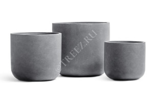 41.1020-0030-WGR-44 Кашпо  ERGO - серия Just - Цилиндр - Светло-серый камень Цветочная коллекция