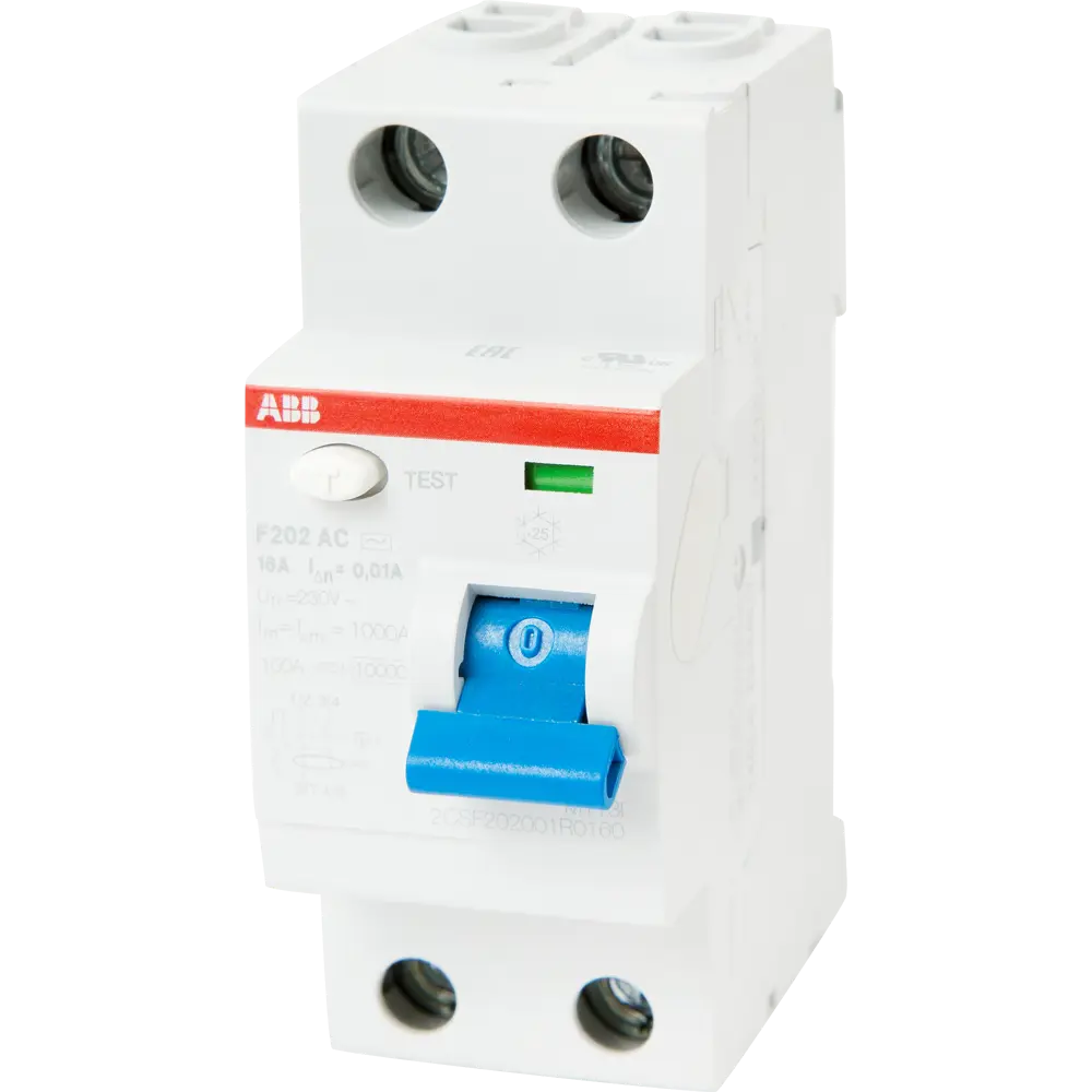 УЗО ABB F202 1P N 16 А 10 мА 10 кА АС 2CSF202001R0160 10065414 STLM-2151963 