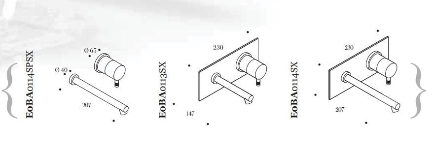Настенный смеситель для раковины Ritmonio Diametro35 ARCH-00060110 - Вид №2