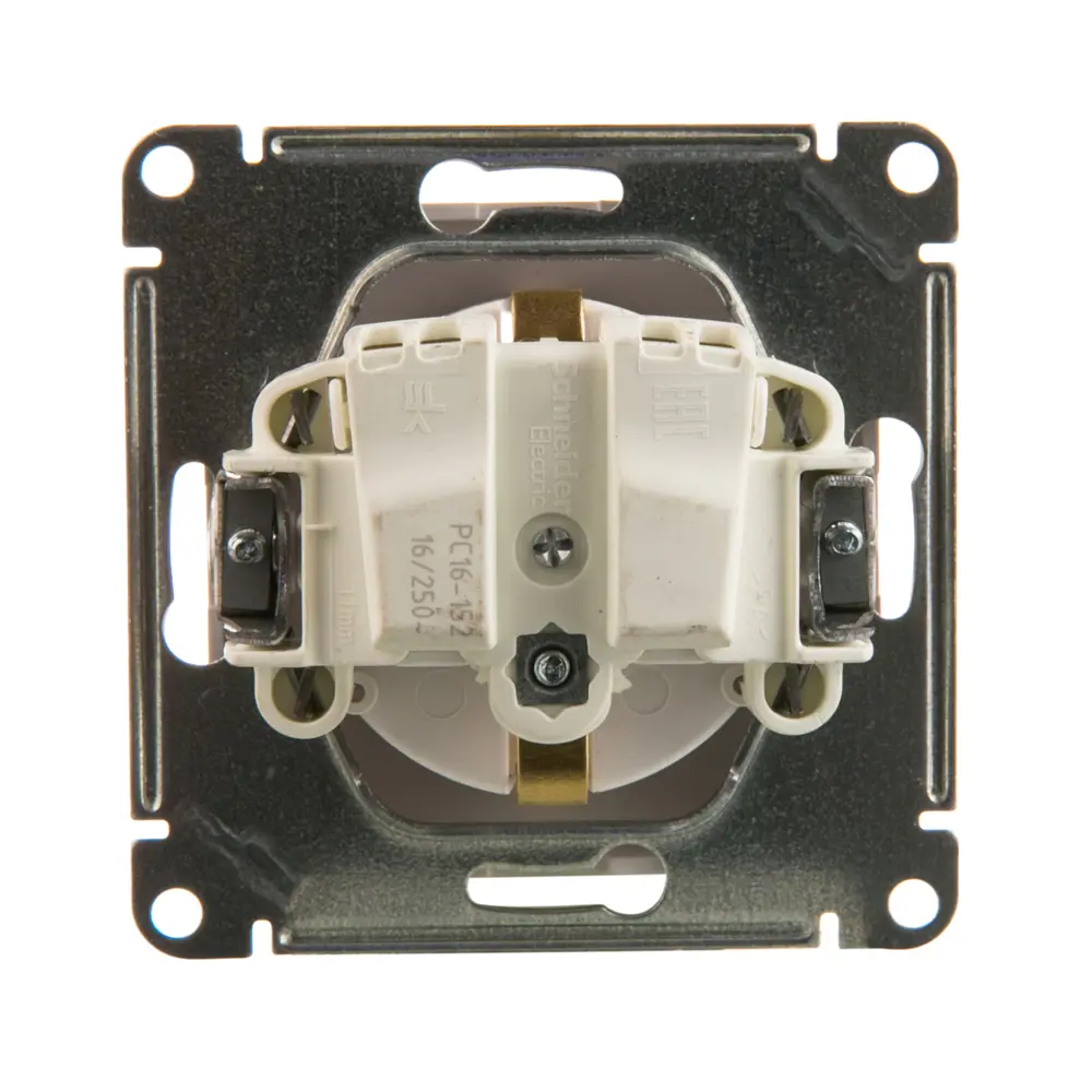 Розетка Schneider Electric W59 с заземлением, защитные шторки, цвет белый 11609321 STLM-2196720 - Вид №1