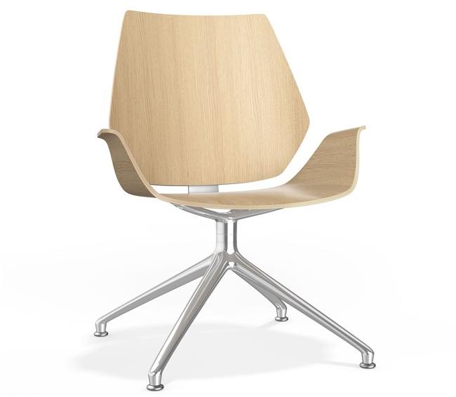 Casala Кресло вращающееся на деревянной эстакаде с подлокотниками Centuro iv lounge 4940/10-11 - Вид №1