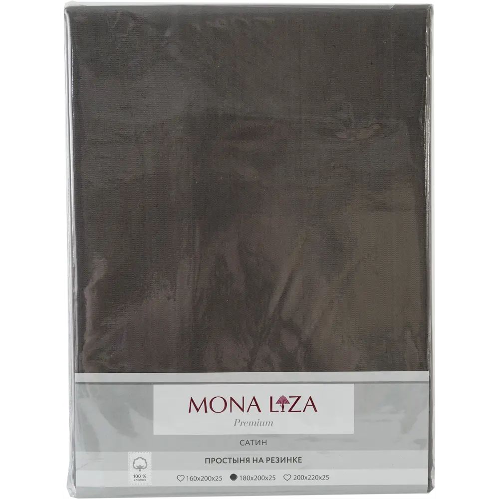 Простыня Mona Liza Premium 200x180 см сатин на резинке графитный 82493903 STLM-2103120 Santreyd  - Вид №2