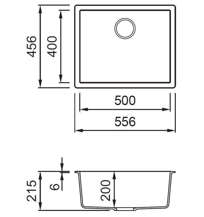 Раковина с одной чашей в Кератеке Elleci элитная кухня ARCH-00108708 - Вид №5