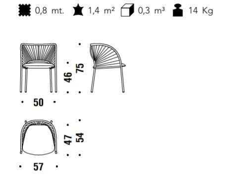 Стул с подлокотниками и плетеной спинкой MOROSO Юми ARCH-00072352 - Вид №4
