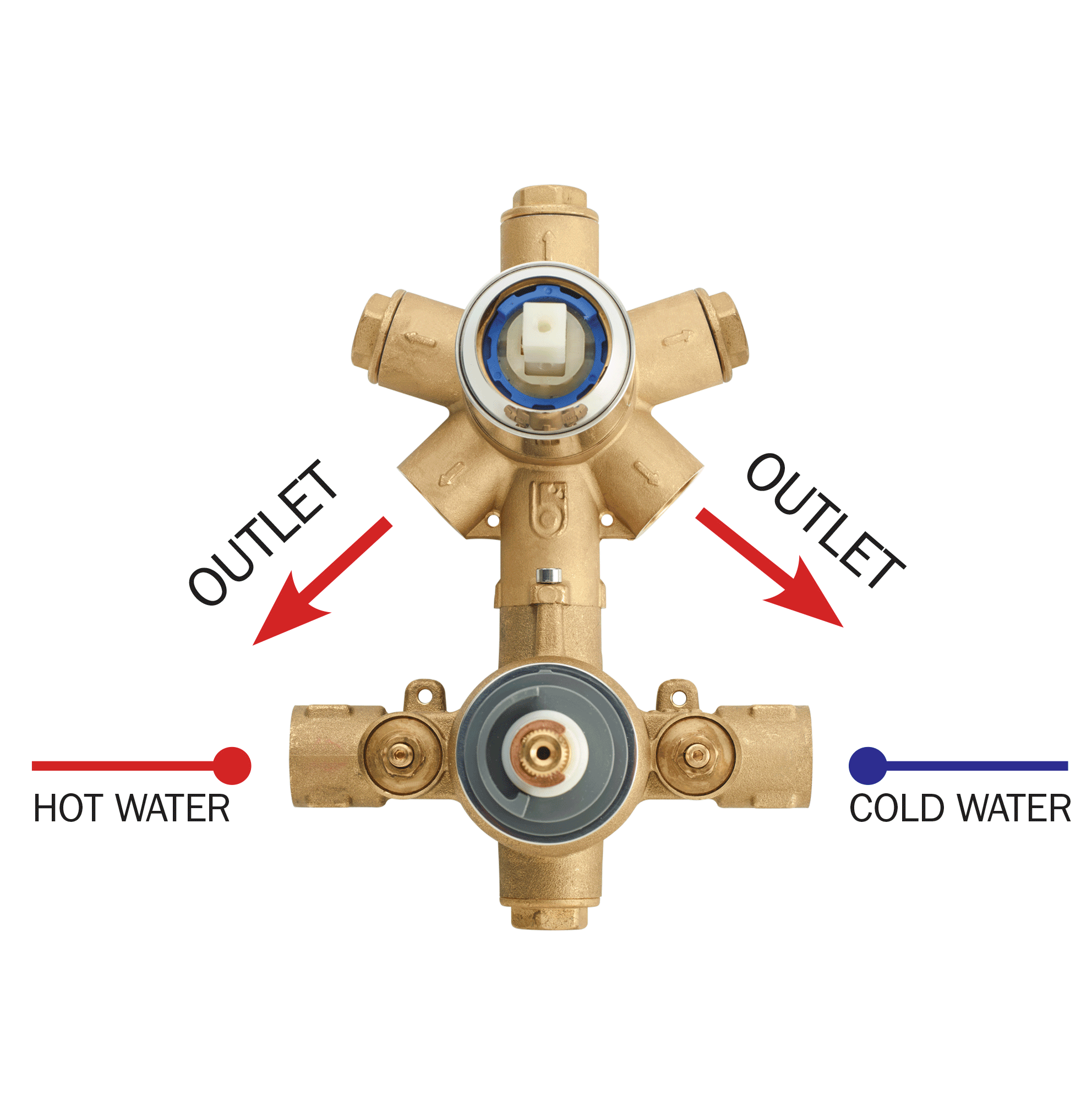 Z00061_073-045 + Z00101 - Thermostatic Black & White Collection Cube - 2 Outlets BOSSINI  - Вид №1