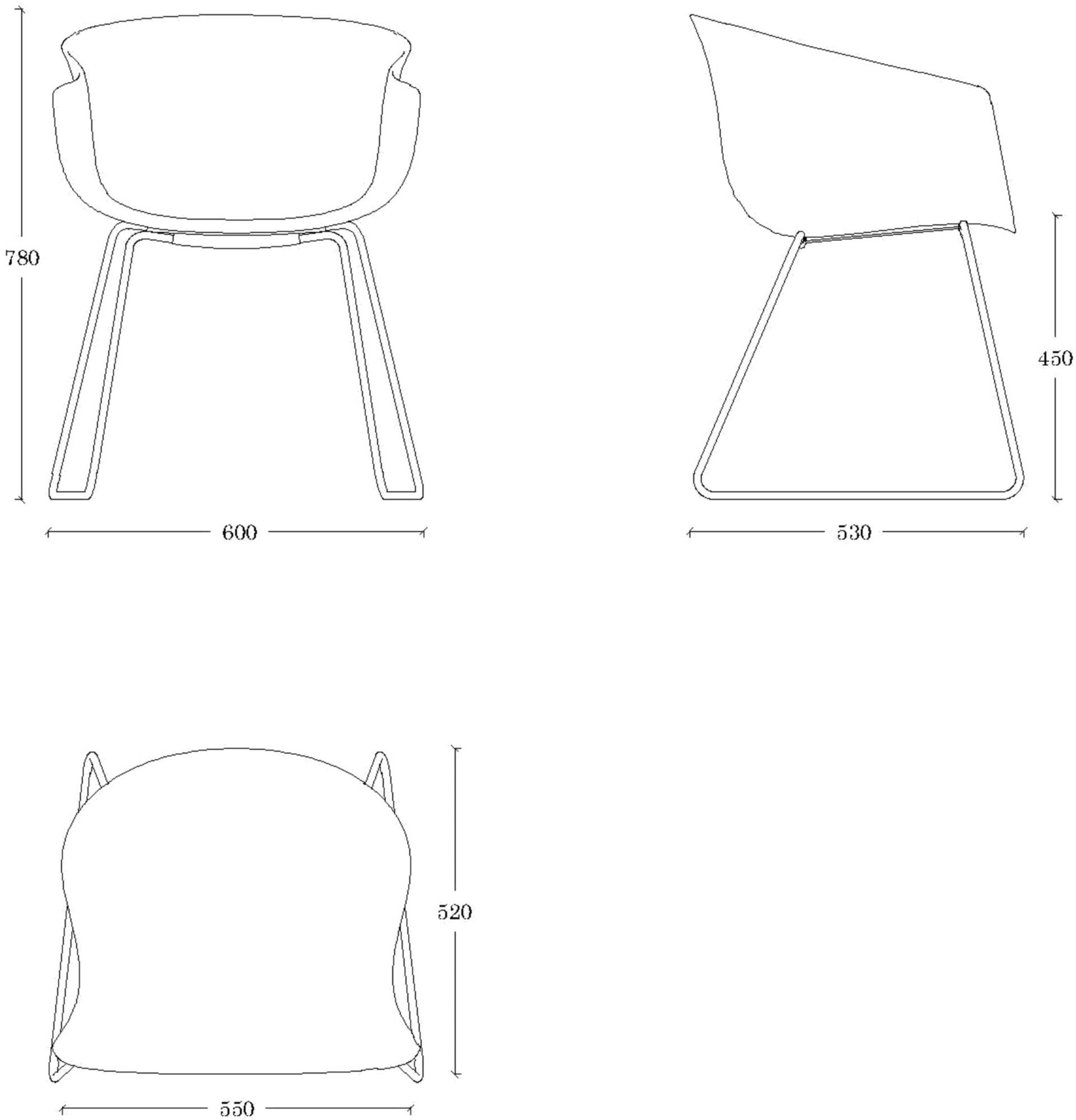 ONDARRETA Стул с салазками из полипропилена с подлокотниками со встроенной подушкой Bai sun-id-1467452 - Вид №2