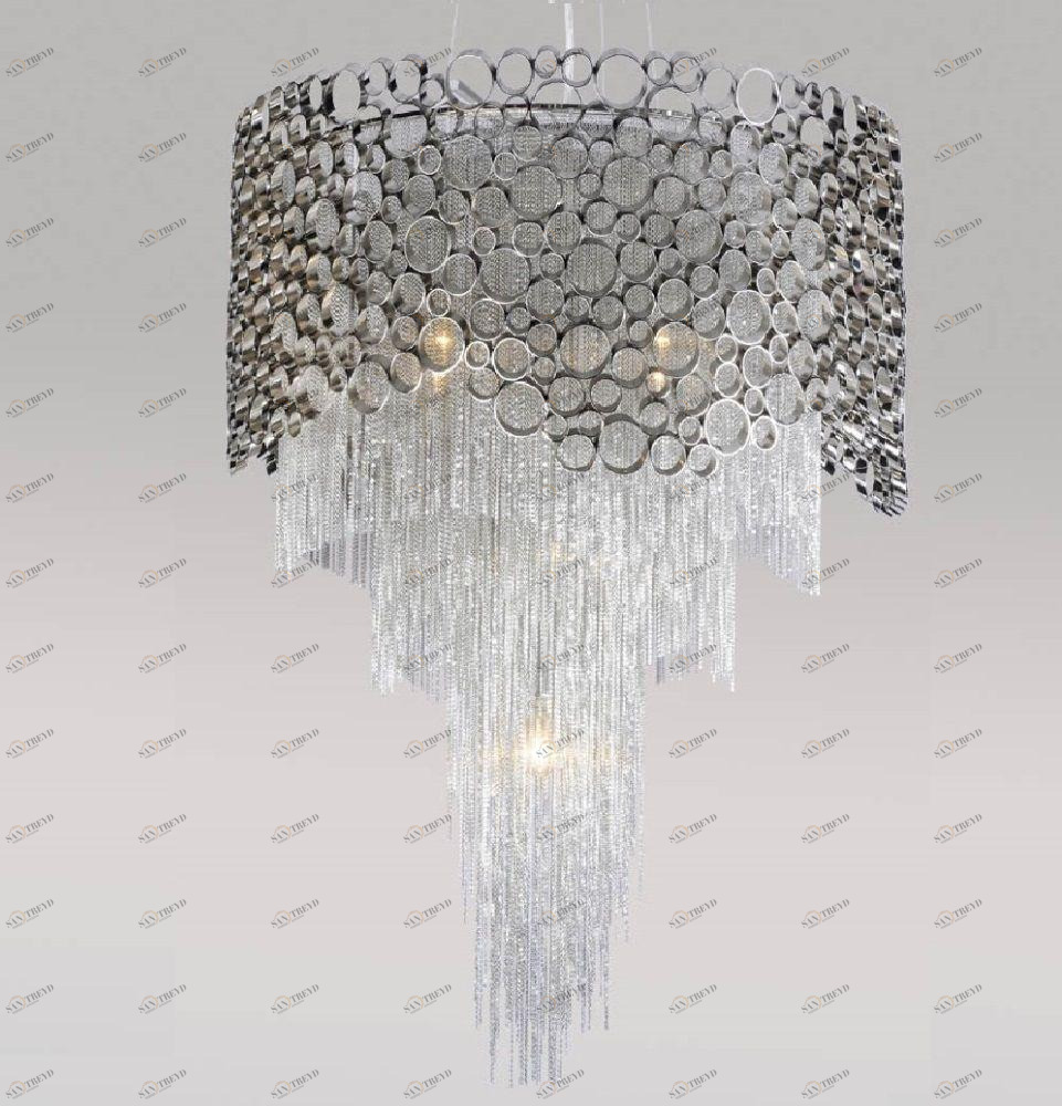 Подвесной светильник Crystal Lux Hauberk Sp-PL8 D60 матовый никель CRYSTAL LUX ДИЗАЙНЕРСКИЕ, HAUBERK 072482 Белый;серебро 
