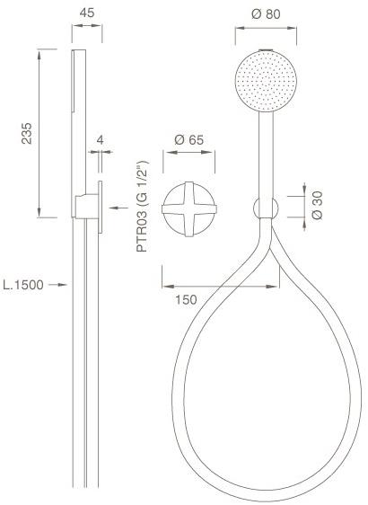 Ceadesign Настенный прогрессивный смеситель для ванны / душа Cross Crx 21 h - Вид №1