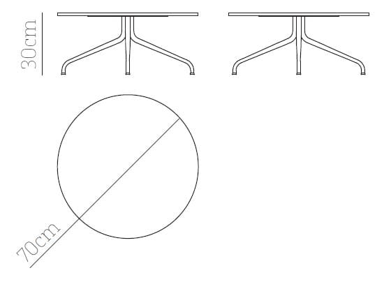 Круглый стальной журнальный столик с порошковым покрытием BABEL D Kissi ARCH-00129144 - Вид №2