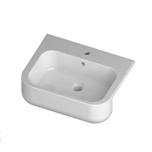 QS06033101 Полувстраиваемая раковина консольная 50 см белая Disegno Ceramica Qubo