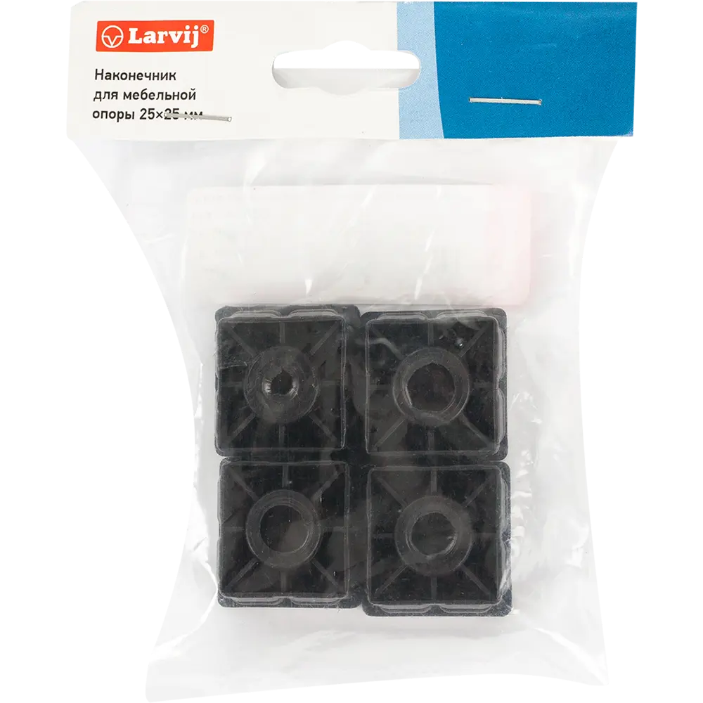 Подпятник для пластиковых ножек 25 мм резьба М10 пластик 4 предмета цвет черный LARVIJ STLM-2041384 - Вид №5
