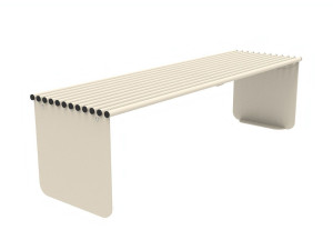 Скамейка из листового металла и труб