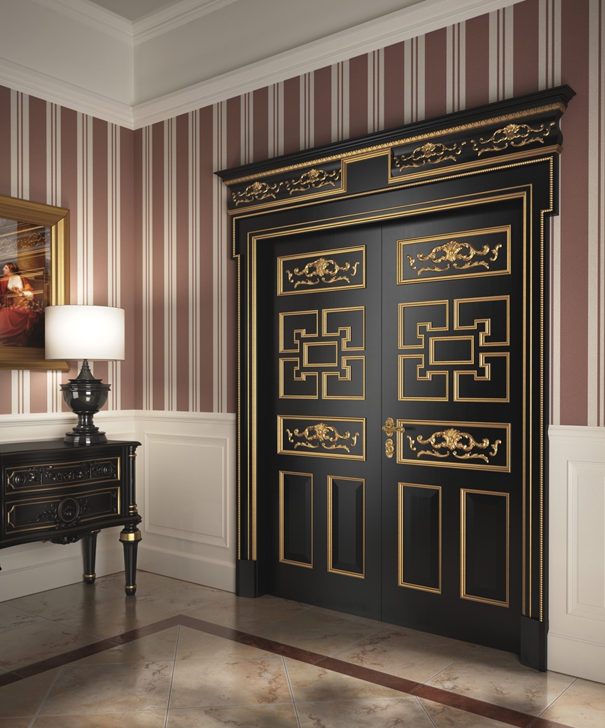 Me-2 Tifernoit Лакированная дверь с золотыми рамами Porte  - Вид №1