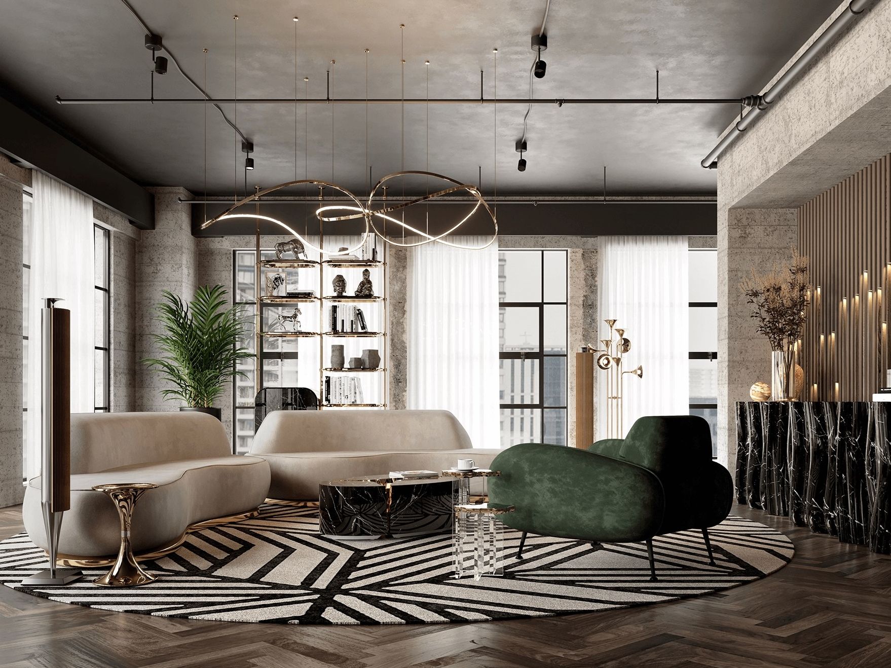 Высокий латунный журнальный столик для гостиной Boca do Lobo Лимитированная серия ARCH-00071692 - Вид №8