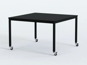 Grado Design Квадратный стол со стальными колесами и столешницей из МДФ Pipe Pip-tb-01w