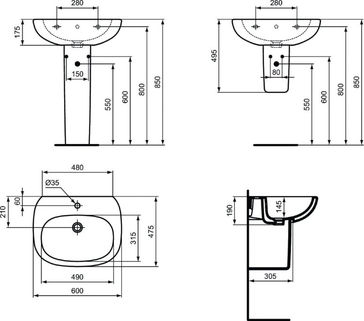 T033501 Колонна Ideal Standard TESI - Вид №2