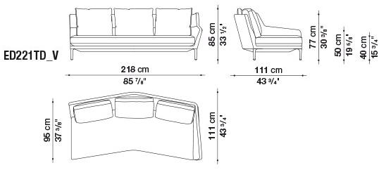 B&B Italia Диван из ткани с шезлонгом Édouard EDOUARD sun-id-1511183 - Вид №17