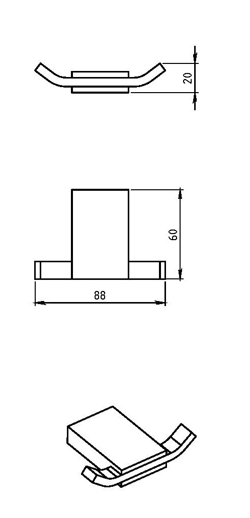 Крючок двойной Novaservis Metalia 9 0956.0 хром 09560 - Вид №1