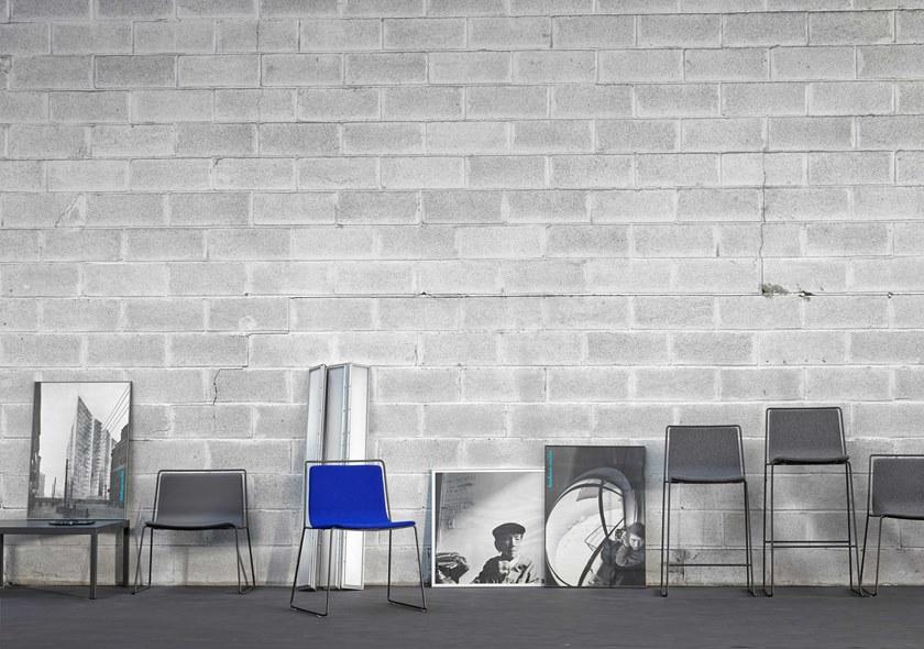 ONDARRETA Стул из высокой стали с сиденьем, обитым кожей Alo sun-id-1428895 - Вид №14