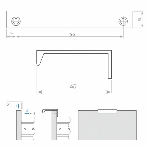 84534616 Ручка-профиль CA1 124 мм алюминий, цвет белый STLM-0051535 JET  - Вид №6
