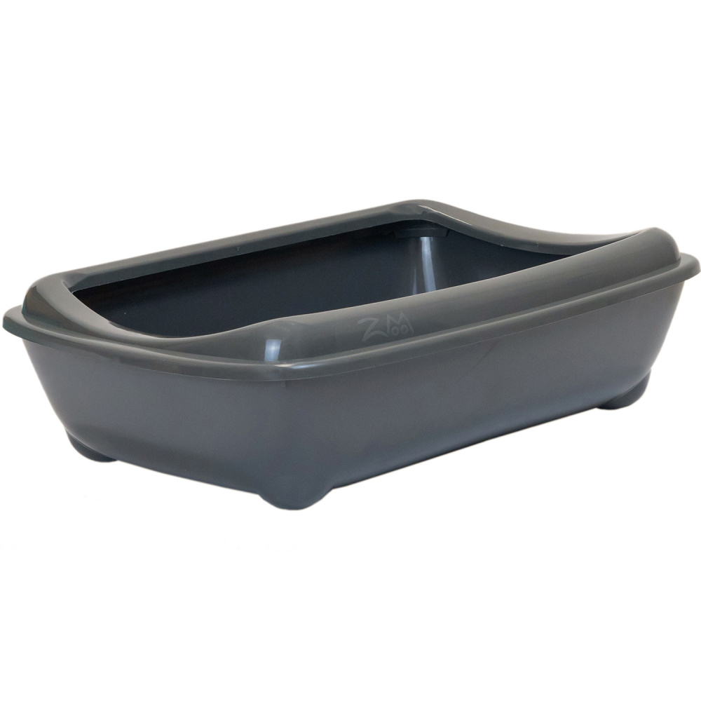 ПР0058897 Туалет для кошек с рамкой, глубокий (под наполнитель) 43х30х12см, серый ZooM 