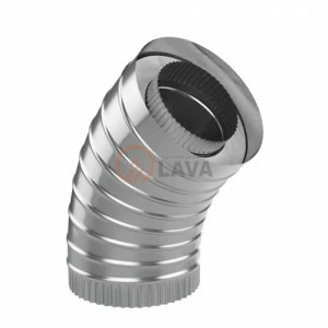 Сэндвич-отвод LAVA 150/220, угол 45*, нерж. 439 (0,5)/439 (0,5)