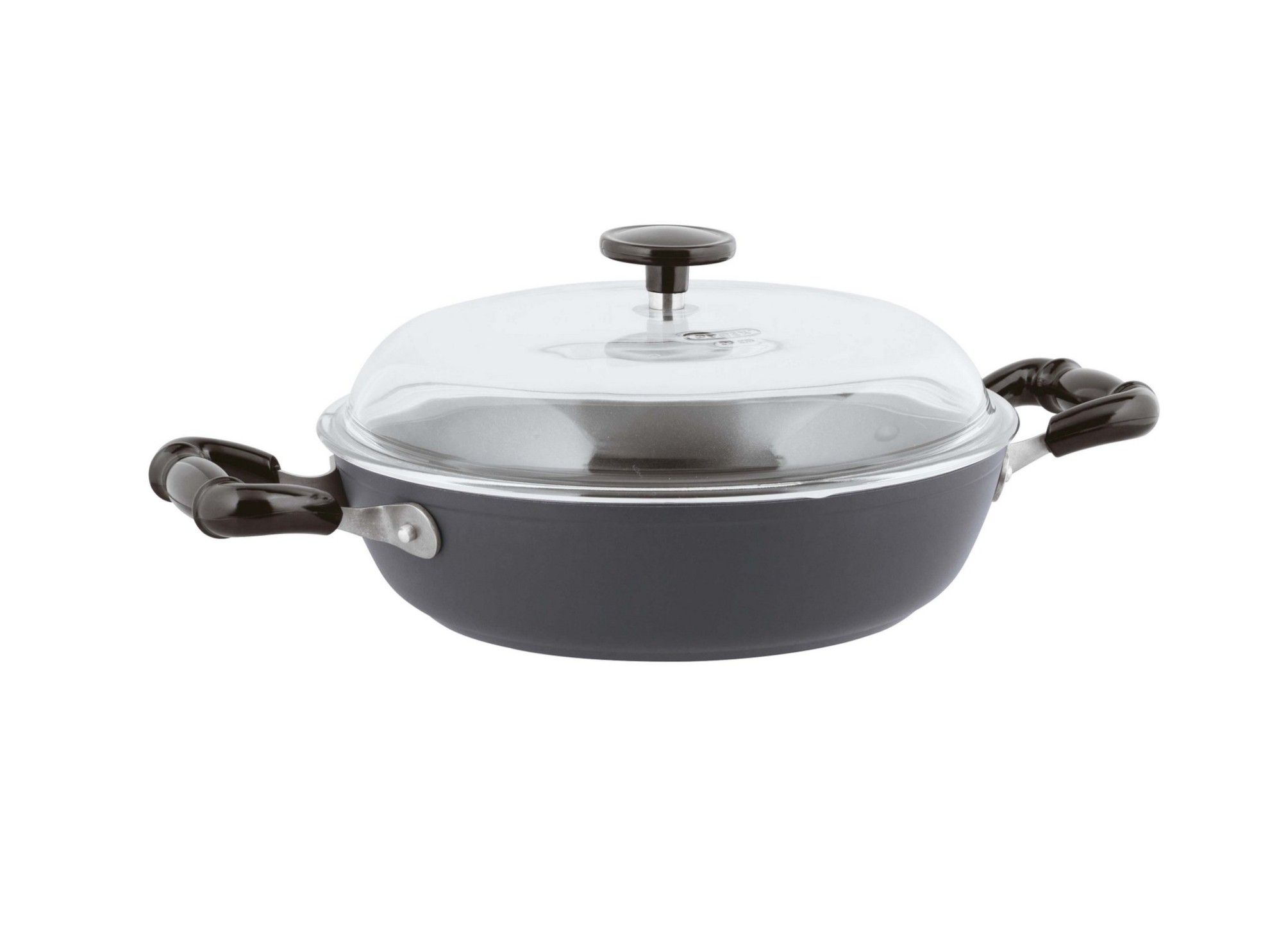 Алюминиевая низкая кастрюля с крышкой Sambonet 1965 Винтаж ARCH-00054456