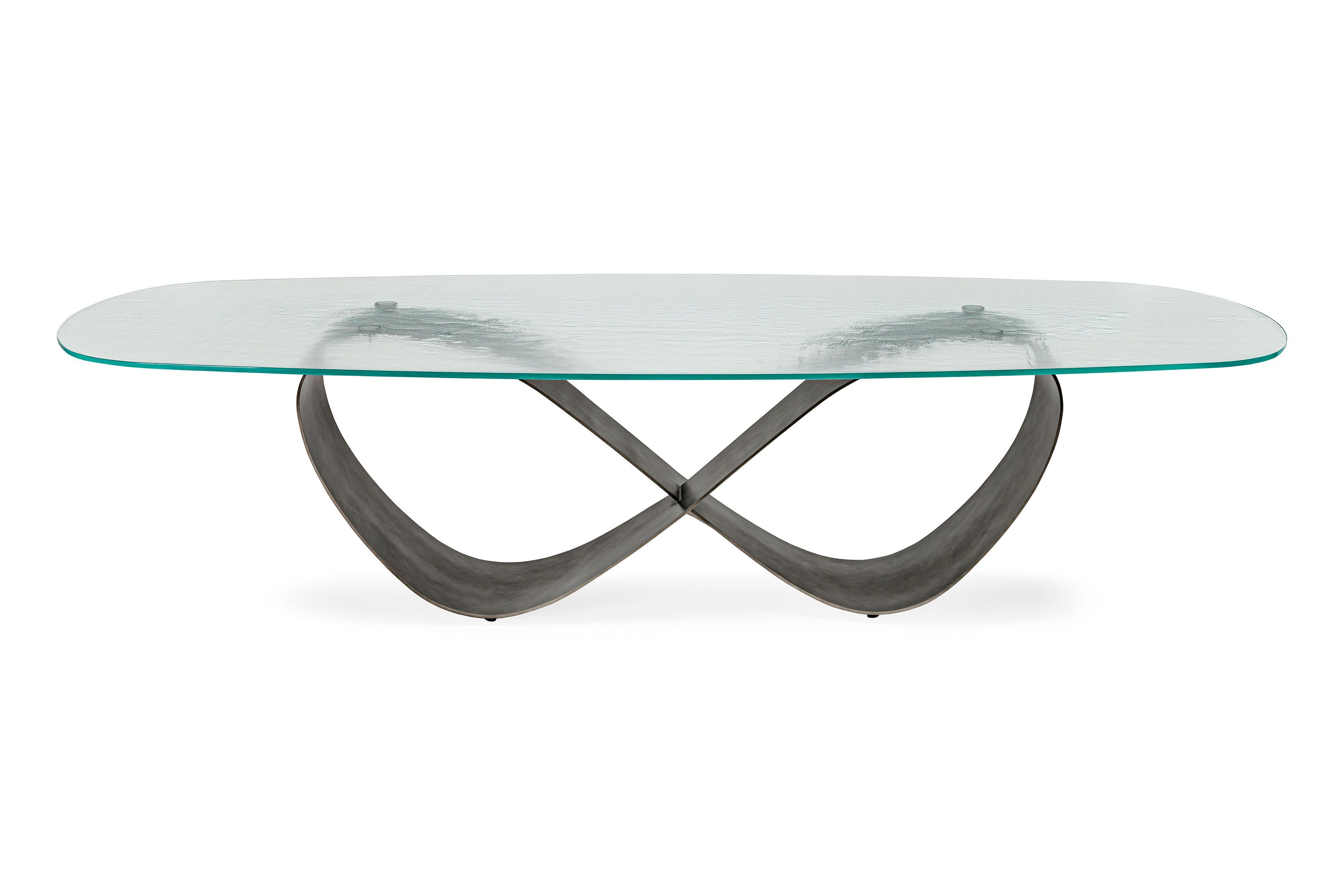 Прямоугольный стол из стали и хрусталя Cattelan italia Butterfly ARCH-00018693