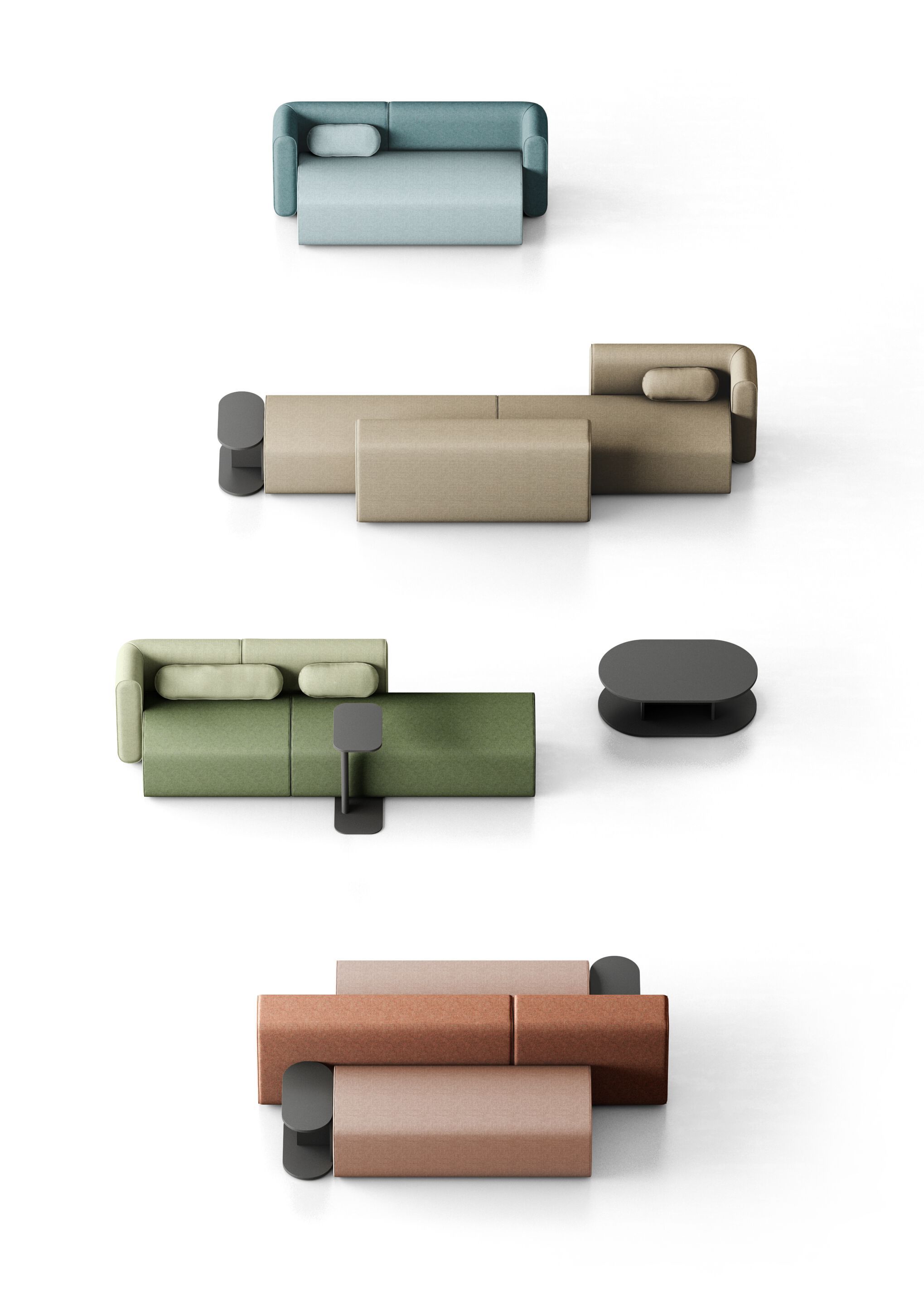 3-местный тканевый модульный контрактный диван Leyform Noà ARCH-00117711 - Вид №5