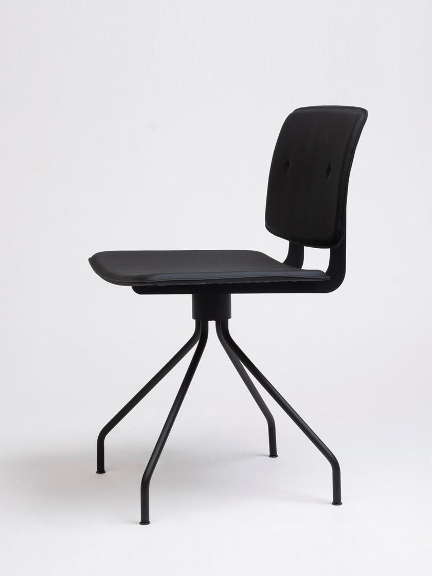 ONDARRETA Вращающееся кресло на козелке из кожи Don sun-id-1403829 - Вид №2