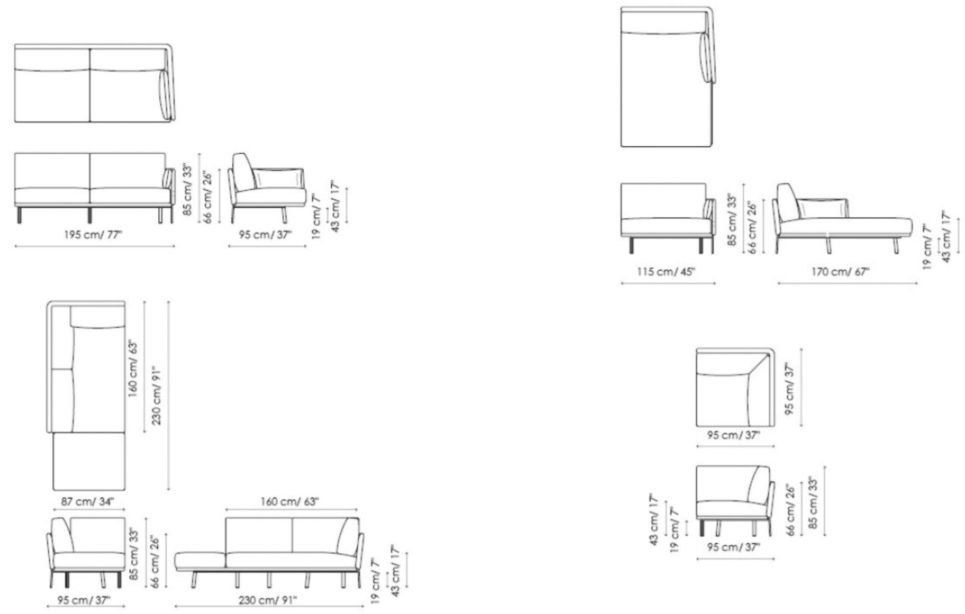 Bonaldo 3-х местный тканевый диван Structure sun-id-1452784 - Вид №7